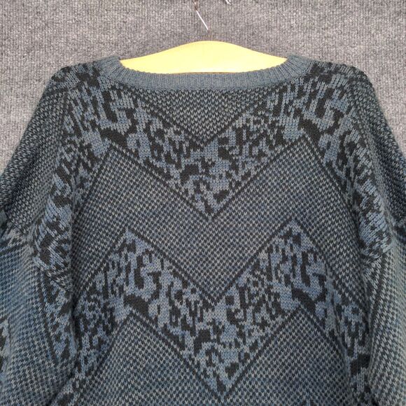Alvin Josef Mens Pullover Knit Grandpa Sweater L Multi Animal Print Vintage - Picture 6 of 11